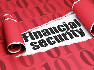 Image showing Privacy concept: black text Financial Security under the piece of  torn paper