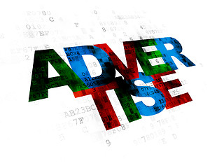 Image showing Marketing concept: Advertise on Digital background