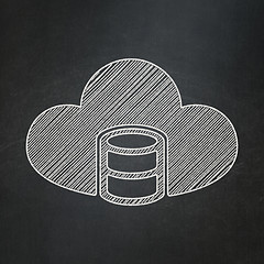 Image showing Programming concept: Database With Cloud on chalkboard background