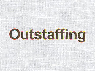 Image showing Business concept: Outstaffing on fabric texture background
