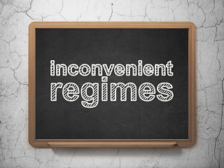 Image showing Politics concept: Inconvenient Regimes on chalkboard background