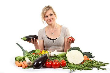 Image showing Cute blond girl shot in studio