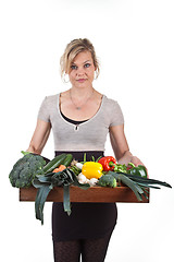 Image showing Cute blond girl shot in studio