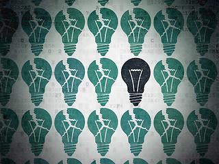 Image showing Finance concept: light bulb icon on Digital Paper background