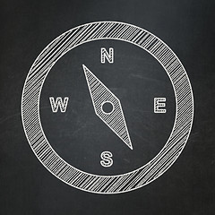 Image showing Tourism concept: Compass on chalkboard background