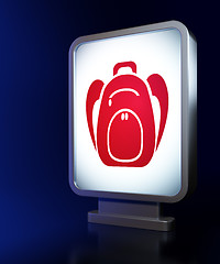 Image showing Learning concept: Backpack on billboard background