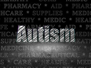 Image showing Medicine concept: Autism in grunge dark room
