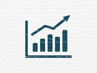 Image showing News concept: Growth Graph on wall background