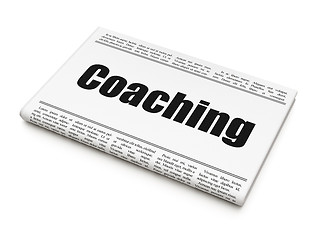 Image showing Studying concept: newspaper headline Coaching
