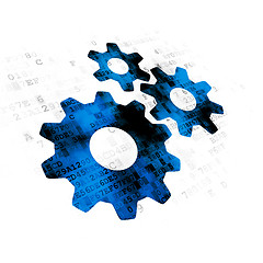 Image showing Web design concept: Gears on Digital background