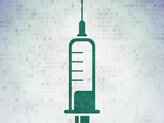 Image showing Medicine concept: Syringe on Digital Paper background