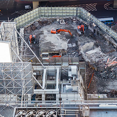 Image showing Excavators on construction site.