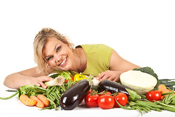 Image showing Cute blond girl shot in studio