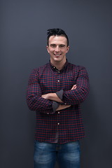 Image showing portrait of young startup business man in plaid shirt