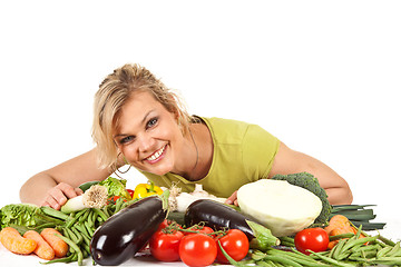 Image showing Cute blond girl shot in studio