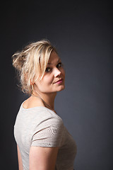 Image showing Cute blond girl shot in studio