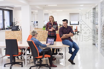 Image showing business people group portrait at modern office