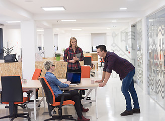 Image showing business people group portrait at modern office