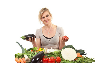 Image showing Cute blond girl shot in studio