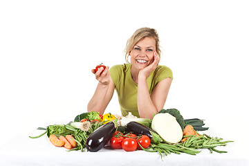 Image showing Cute blond girl shot in studio