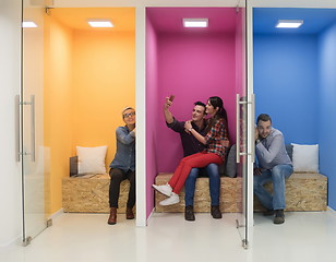 Image showing group of business people in creative working  space