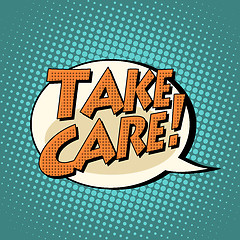 Image showing take care comic book bubble text