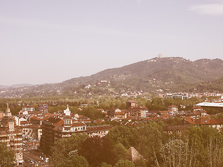 Image showing Retro looking Turin hills