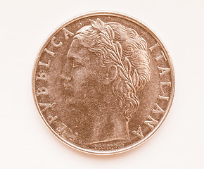 Image showing  Italian lira coin vintage