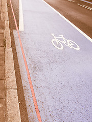 Image showing  Bike lane sign vintage