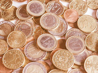 Image showing  Euro coins vintage