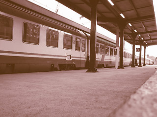 Image showing  Train at station vintage