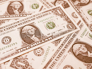 Image showing  Dollar notes 1 Dollar vintage