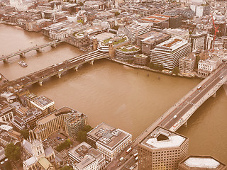 Image showing Retro looking Aerial view of London