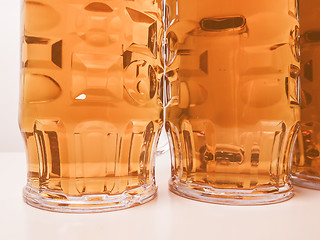 Image showing  Lager beer glass vintage