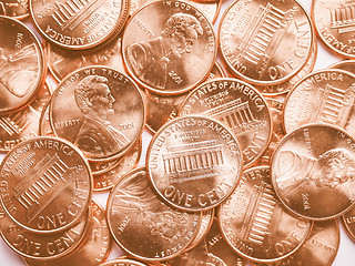 Image showing  Dollar coins background vintage