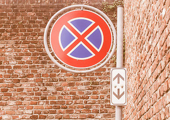 Image showing  No parking sign vintage