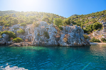 Image showing Ruins of ancient city on the Kekova