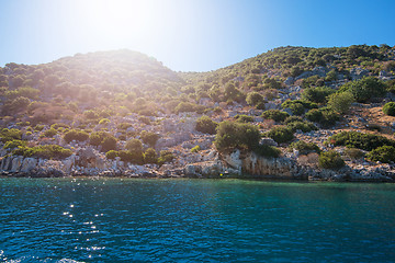 Image showing Ruins of ancient city on the Kekova