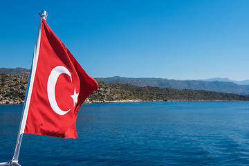 Image showing Turkish Flag from yacht 