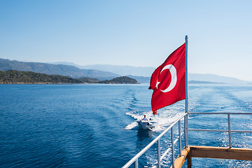 Image showing Turkish Flag from yacht 