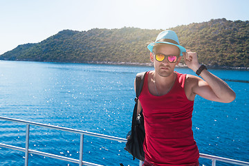 Image showing man on yacht