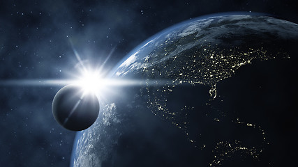 Image showing earth with moon