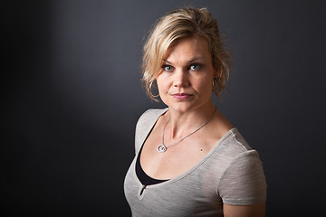 Image showing Cute blond girl shot in studio