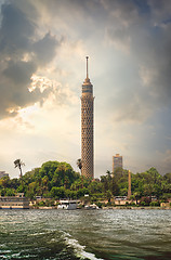 Image showing TV tower and Nile