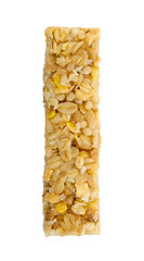 Image showing Muesli bar with apple, nuts and sugar