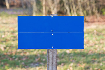 Image showing Blank blue road sign