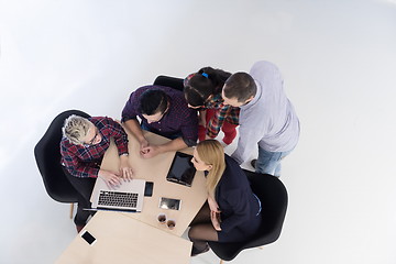 Image showing aerial view of business people group on meeting