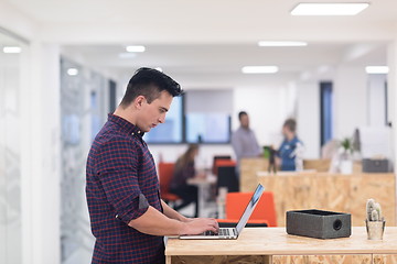 Image showing startup business, young  man portrait at modern office