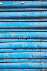 Image showing blue abstract metal in englan london 