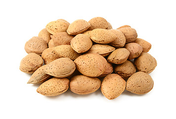 Image showing Pile of whole almonds